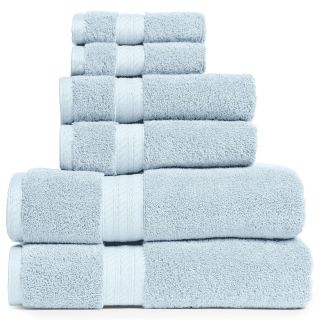 ROYAL VELVET Egyptian Cotton Solid 6 pc. Bath Towel Set, Blue/Silver