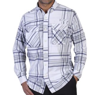 ExOfficio Crosswind Macro Plaid Shirt   Long Sleeve (For Men)   WHITE (L )