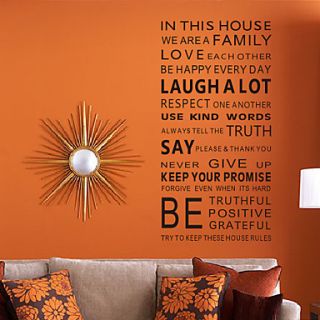 Words Rules of Our House Wall Stickers
