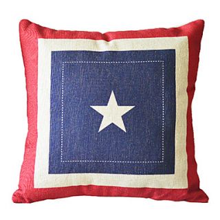 18 Square Elegant Star Cotton/Linen Decorative Pillow Cover