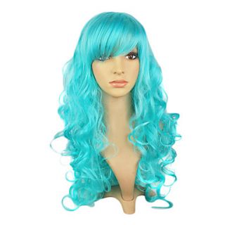 Capless Top Grade Synthetic Blue Straight Long Hair Wig