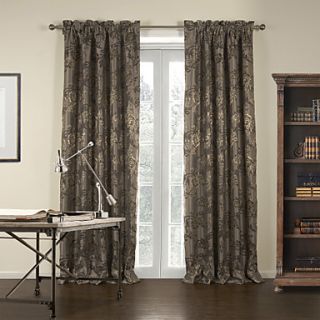 (One Pair) Jacquard Brown Gardern Blackout Curtain