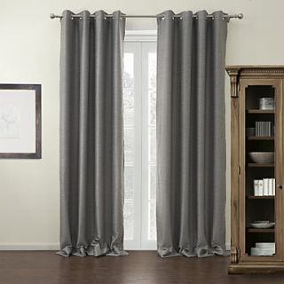 (One Pair) Grey Solid Modern Blackout Curtain