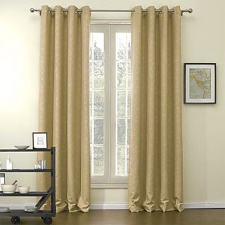 (One Pair) Floral Embossed Classic Blackout Curtain