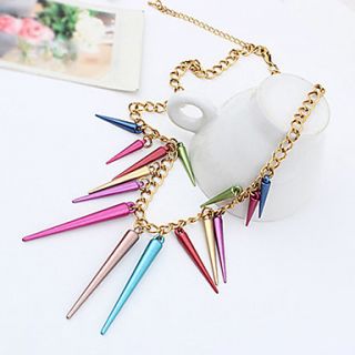 Korean version of the multi colored star female cone rivets necklace N747