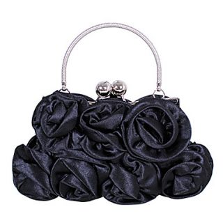 Fashion 3D Floral Party Black Evening Bag(Lining Color On Random)