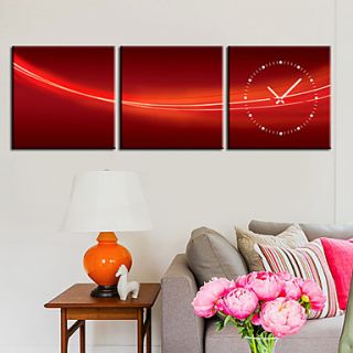 12 24Country Style Red Wall Clock In Canvas 3pcs