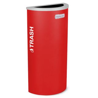 Ex Cell Kaleidoscope Collection Recycling Container   Half Round Container With Trash Lid   Red