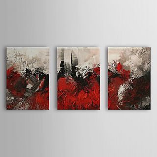 Hand Painted Oil Painting Abstract Roses with Stretched Frame Set of 3 1310 AB1219