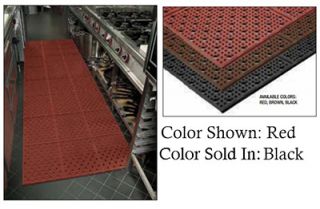 NoTrax Reversible Drainage Floor Mat w/ 3 ft Custom Rolls, Rubber, Non Skid, Black