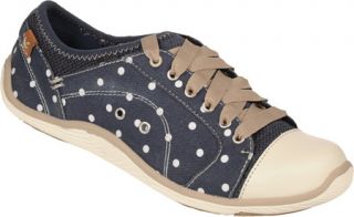 Womens Dr. Scholls Jamie   Navy Dots Fabric Lace Up Shoes