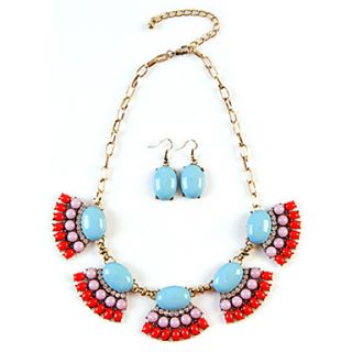 Retro Bohemian exaggerated necklaces earrings suit
