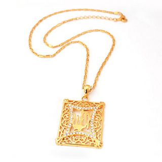 Islamic Allah Pendant Charms 18K Gold Plated SWA Rhinestone Choker Necklace Religious Muslim Jewelry