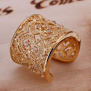 Gorgeous Gold Full Rhinestone Adjustable Ring