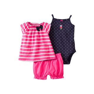 Carters 3 pc. Ice Cream Short Set   Girls newborn 24m, Pink, Pink