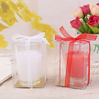 Slid Color Candle With Glass Holder(More Colors)