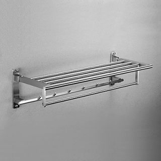 Contemporary 304 Stainless Steel Multifunctional Bathroom Towel rack With Hooks