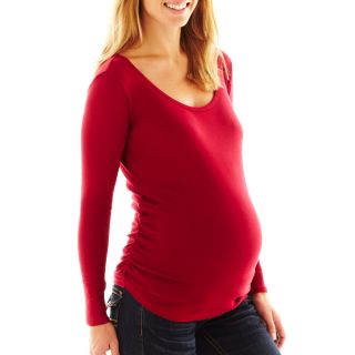 Maternity Side Cinch Top, Red