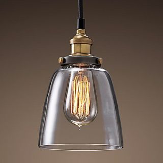 Vintage 1 Light Pendant In Glass Shade