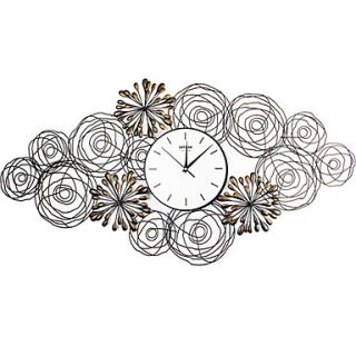 17.75H Floral Style Metal Wall Clock