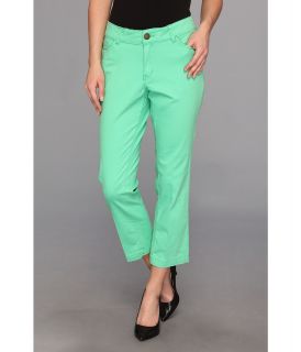 Caribbean Joe 5 Pocket Colored Crop Womens Casual Pants (Blue)