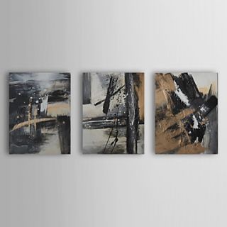 Hand Painted Oil Painting Abstract Color Collision with Stretched Frame Set of 3 1310 AB1031