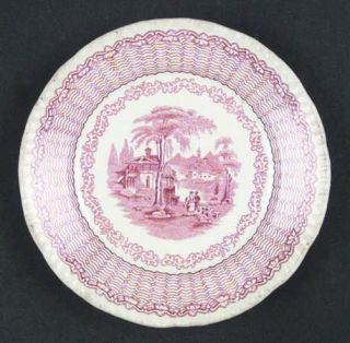 Adams China Mazara Bread & Butter Plate, Fine China Dinnerware   Pink Weave Rim,