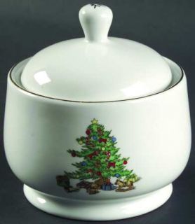 Meiwa Home For The Holidays (No Gold Band) Sugar Bowl & Lid, Fine China Dinnerwa