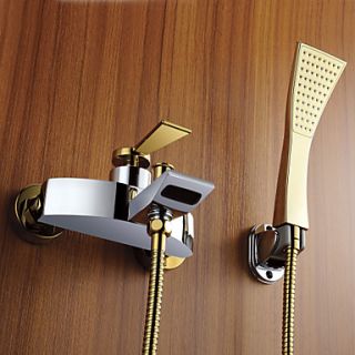 Modern Design Widespread Tub Faucet with Golden Handshower