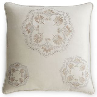 ROYAL VELVET Serene Embroidered Square Pillow, White
