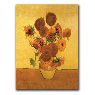 Trademark Global Inc Vase with Sunflowers Wall Art by Vincent Van Gogh