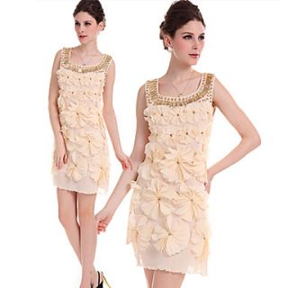 TS Luxurious Floral Round Neck With Sequin Sheath Dress