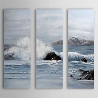 Hand Painted Oil Painting Landscape Wave with Stretched Frame Set of 3 1310 FL1138