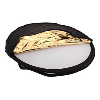 Collapsible Large Flash Reflector Board   Golden Silver (80CM  Diameter)