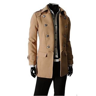 MenS Lapel Double Breasted Trench Coat