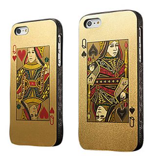 Poker Cards Design Hard Case for iPhone 5/5S/5G (Q Red Or Q Black)