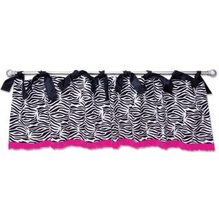Trend Lab Zahara Zebra Valance, Black/White/Pink