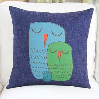 18 Abstract Owls Blue Cotton/Linen Decorative Pillow Cover