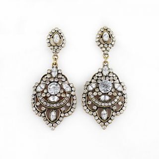 Vintage Alloy With Rhinestone Drop Earring for Women (More Colors)