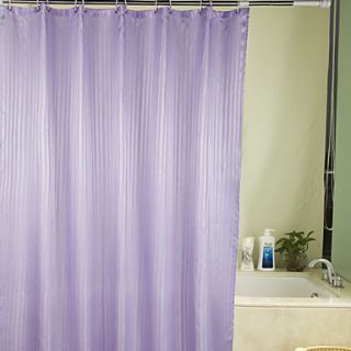 Shower Curtain Polyester Purple Stripes Water resistant Thick Fabric 2 Sizes Available