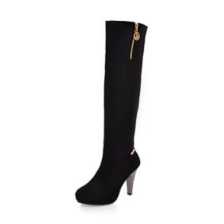 Suede Stiletto Heel Platform Knee High Boots Party Shoes