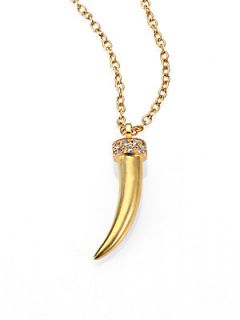 MIJA Horn Pendant Necklace   Gold