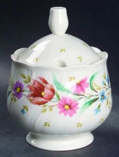 Nikko Mountain Rose Sugar Bowl & Lid, Fine China Dinnerware   Blossomtime,Red Tu