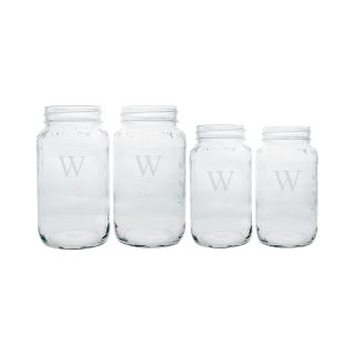 Set of 4 Personalized Mason Jars, Clear