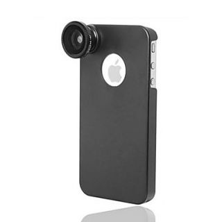 180 Degree Wide Angle Fish Eye Lens and Back Case for iPhone 4/4S (Black)