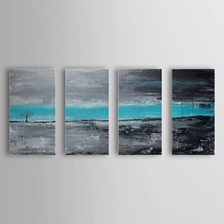 Hand Painted Oil Painting Abstract Soledad with Stretched Frame Set of 4 1311 AB1100