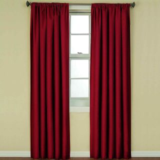 Eclipse Kendall Rod Pocket Thermal Blackout Curtain Panel, Ruby