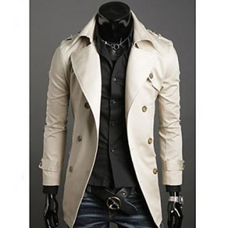 MenS Double Breasted Slim Trench Coat