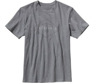 Mens Patagonia Workwear Text Logo T Shirt   Gravel Heather Graphic T Shirts