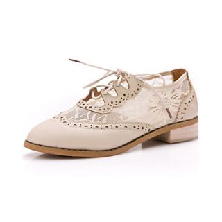Faux Leather/Lace Chunky Heel Comfort Oxford Shoes(More Colors)